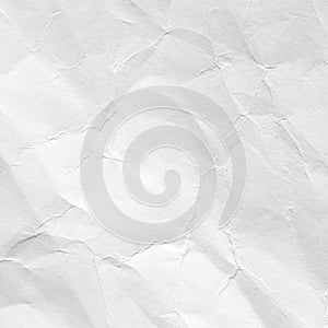 White crumpled paper background, texture old for web design screensavers.