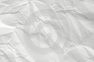 White crumpled paper background, texture old for web design screensavers.