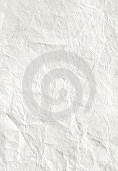 White crumpled paper sheet, background for design, paper texture