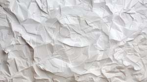 White crumpled paper texture background. Close up of crumpled paper. Generative AI