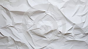 White crumpled paper texture background. Close-up image. Generative AI