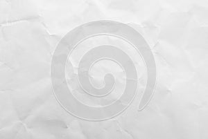 White crumpled paper texture background. Close-up photo