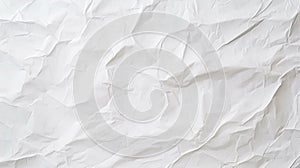 White crumpled paper texture background for design with copy space for text or image