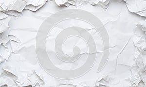 White crumpled paper texture background. Paper sheet for design
