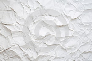 White crumpled paper texture background. White old creased and wrinkled paper abstract background. Grunge texture surface paper
