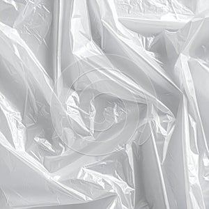 White Crumpled Plastic Texture Background