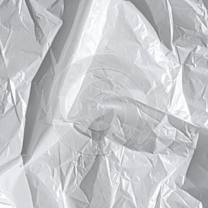 White Crumpled Plastic Texture Background
