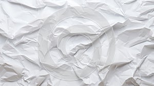 White crumpled wrinkle paper close up texture background