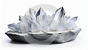 White crystal 3d rendering isolate on White background
