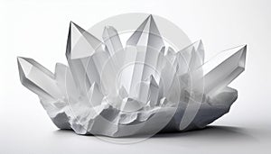 White crystal 3d rendering isolate on White background