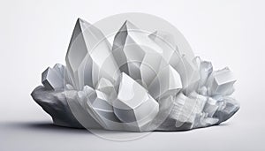 White crystal 3d rendering isolate on White background