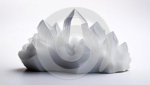 White crystal 3d rendering isolate on White background