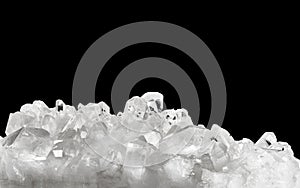 White crystal quartz stone photo