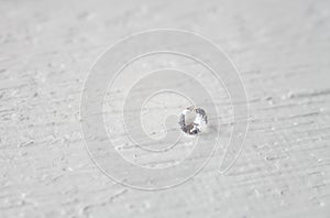 White Crystal Stone macro, transparent rough transparent quartz crystals