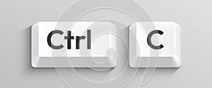 White Ctrl and C keyboard keys representing the copy command.