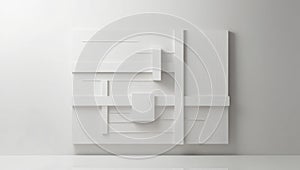 White cube boxes block background, some open with frame, flat lay top view from above with copy space, 3D illustration