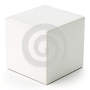White cube isolated on white background