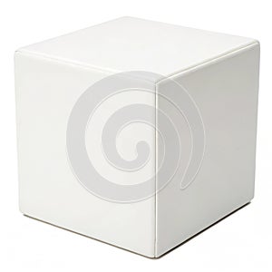 White cube isolated on white background