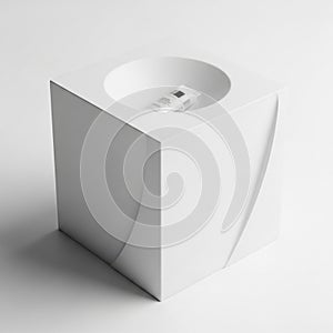 Within the concavity a small cylindrical object with text is nestled