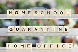 Of white cubes with homeschool, quarantine