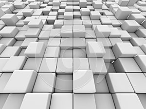 White cubes wall 3d background