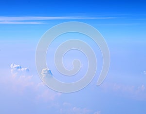 White Cumulonimbus and Altostratus Clouds in Infinite Blue Sky - Aerial View - Abstract Natural Background