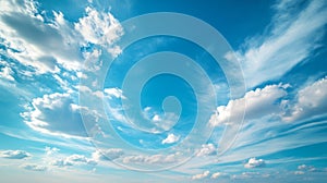 White Cumulus Clouds in a Bright Blue Sky