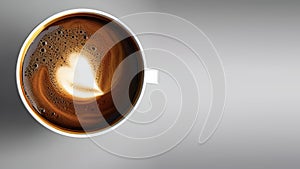 A White Cup With Coffee From Above Generative AI