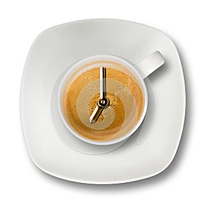 White Cup Espresso Coffee Clock Seven