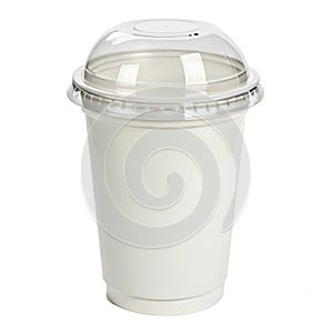 White cup with lid isolated on white background