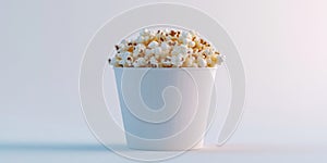 White cup with popcorn