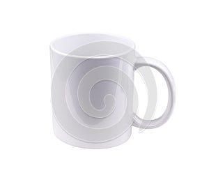 A white cup without a shadow isolated on a white background. A mug isolated