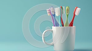The White Cup with Toothbrushes.AI generated image