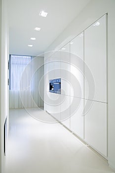 White cupboards in luxury kitchen