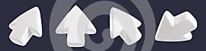 White cursor arrow for click mouse concept 3d render illustration