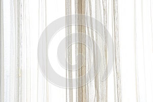 White curtain wavy with a pattern background. transparent curtain on window