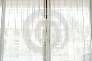 White curtains background