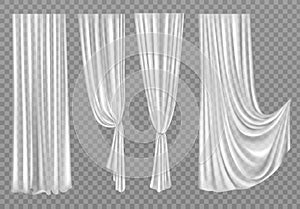 White curtains isolated on transparent background