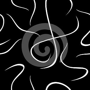 White curves on a black. Seamless background for design