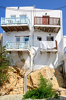 White Cycladic architecture in Chora