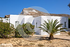 White Cycladic architecture of Folegandros. Cyclades Islands, Greece