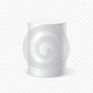 White cylinder on transparent background