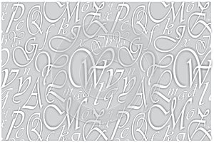 White 3d alphabet abstract vector Illustration Background Wallpaper. 3d Wall design vector pattern Background Wallpaper.