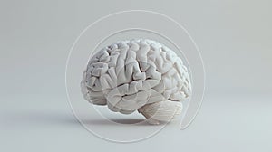 A White 3D Brain Model.AI generated image