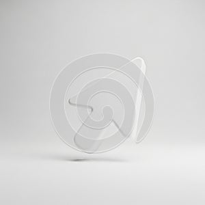 White 3D Computer Mouse Cursor Arrow Icon Floating on a Light Gray Background