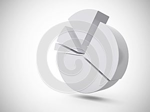 White 3D pie chart 2