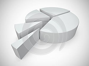 White 3D pie chart 1