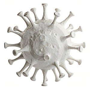 White 3D virus isolated on white background photo