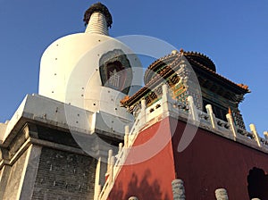 White Dagoba on Qionghua Islet in Beihai Park, Beijing