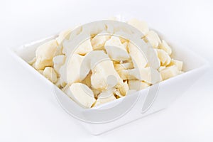 White dairy cheese curd